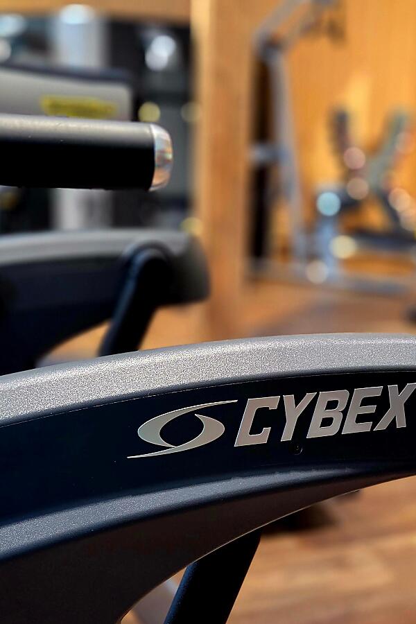  Close-up of Cybex equipment in the almlust Flachau gym – for premium workouts.