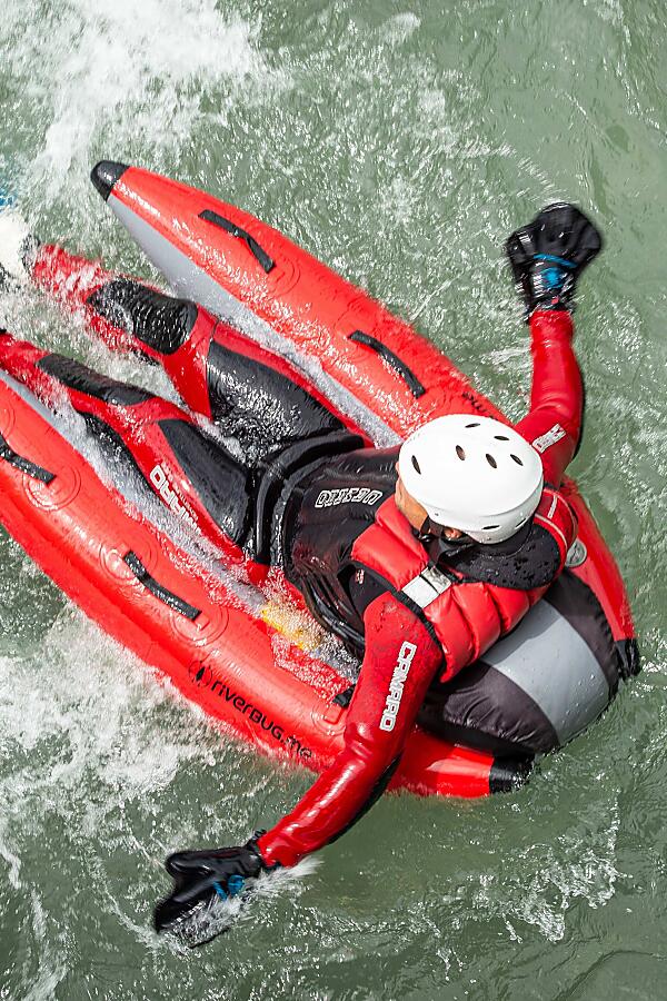 Riverbug-Abenteuer in Flachau von oben – Action auf der Enns mit Neoprenanzug und Flossen