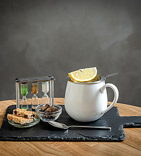 Tea with lemon and snacks in the private spa at almlust in Flachau