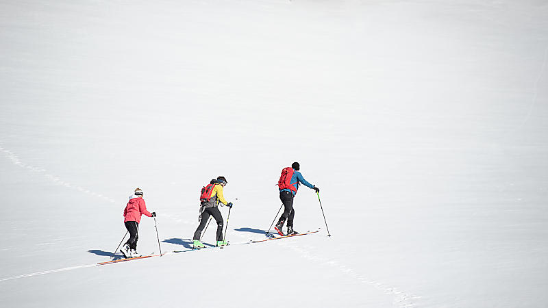 Skitour Aufstieg Skitourengeher beim Aufstieg
